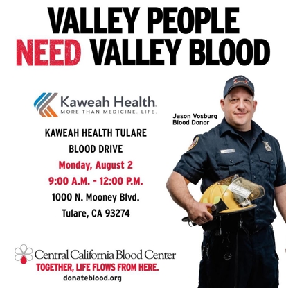 Kaweah Health Tulare Clinic Blood Drive