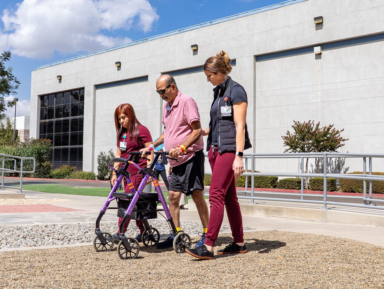 Patient at mobility training course