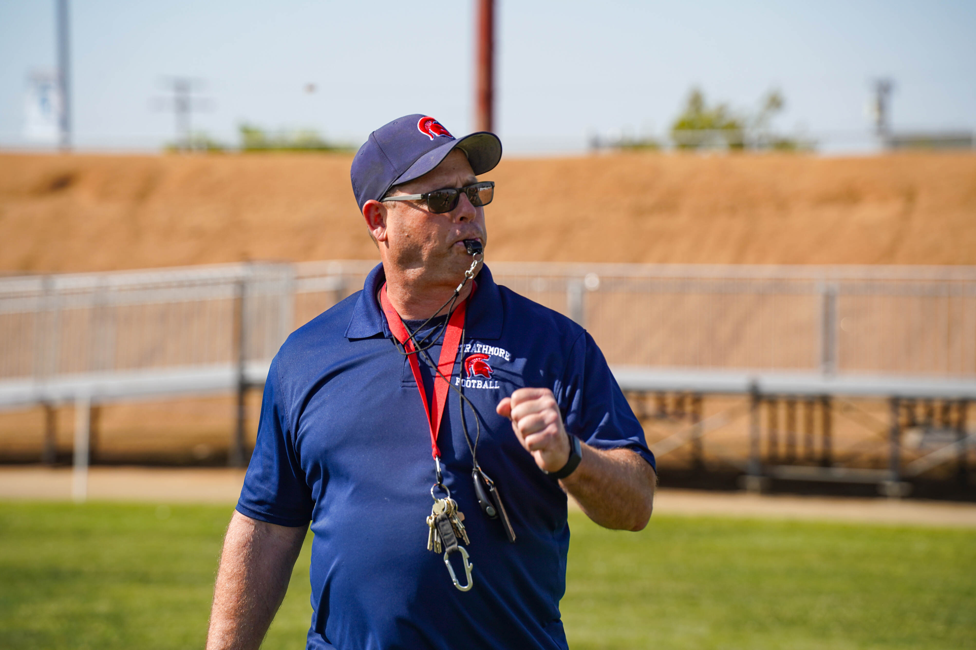 Strathmore High School Football Coach Jeromy Blackwell is back to coaching after a freak accident.