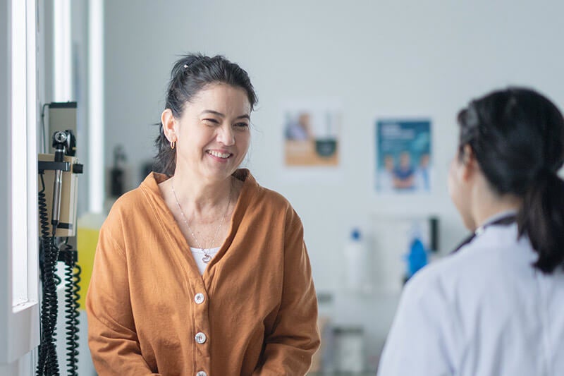 Woman at a doctor's appointment
