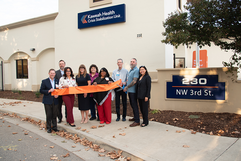 Kaweah Health and Tulare County officials cut the ribbon for the Kaweah Health Youth Crisis Stabilization Unit (CSU) on Nov. 12, 2025. The facility, which opened Monday, Dec. 1, 2025, provides crisis intervention services for children, 17 and under, and transitional age youth, 18 to 21, 24 hours per day, 365 days per year. 
